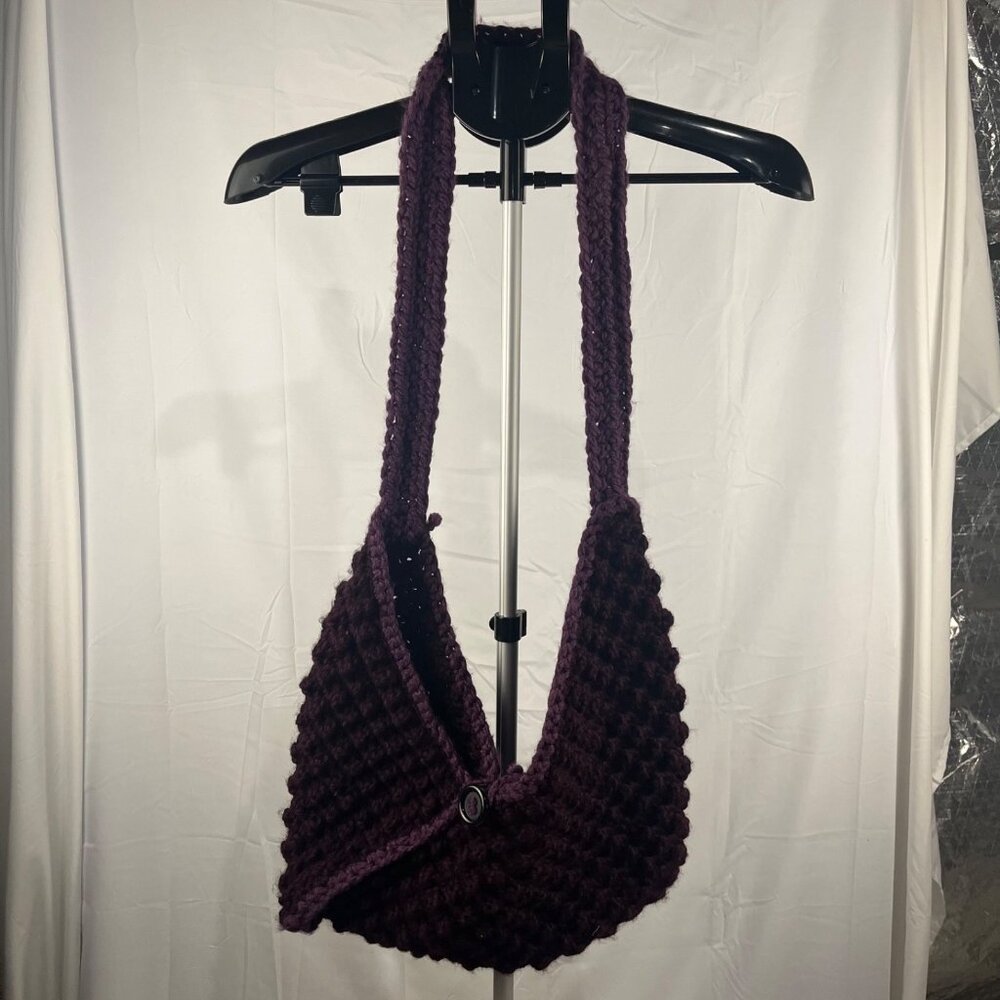Purple‎ Knitted Crossbody Bag Women’s Boho Shoulder Purse Casual Handmade Style